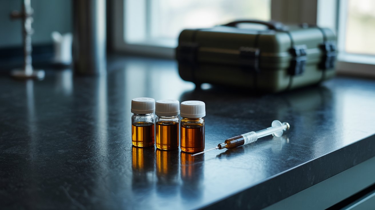 Laboratory scene illustrating GHK-Cu vs BPC-157: Wound Healing Peptides Compared